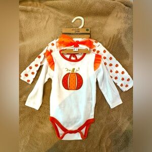 2 piece body suit with headband- Fall Theme
